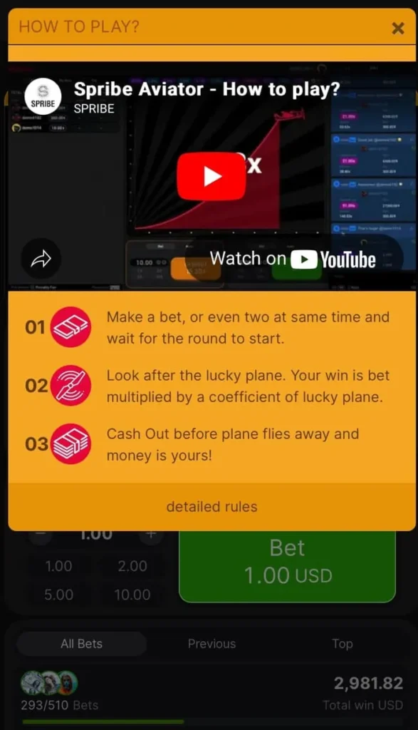 place bets at Aviator
