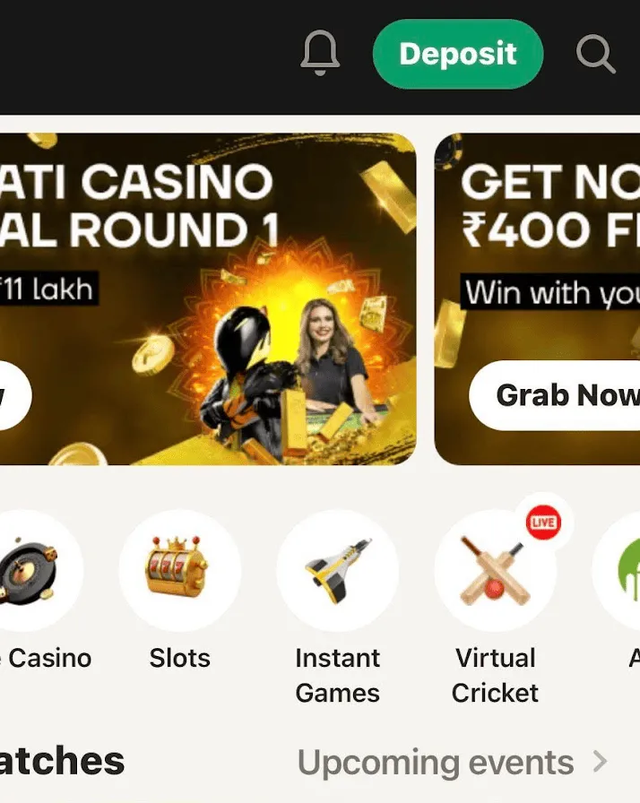 Deposit funds to your account