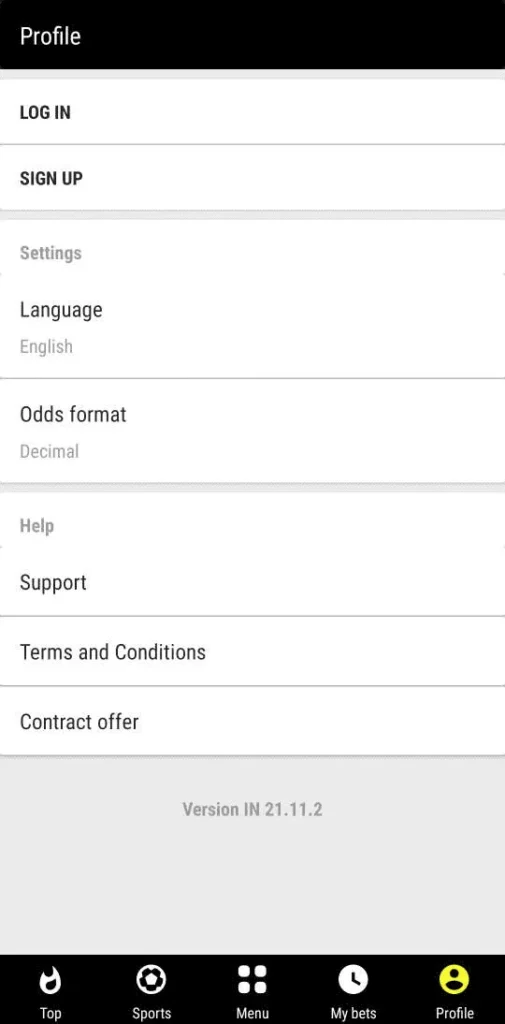 Access the registration page of the app