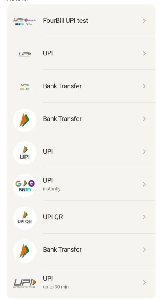 Top deposit methods