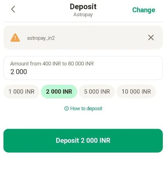 Make a deposit