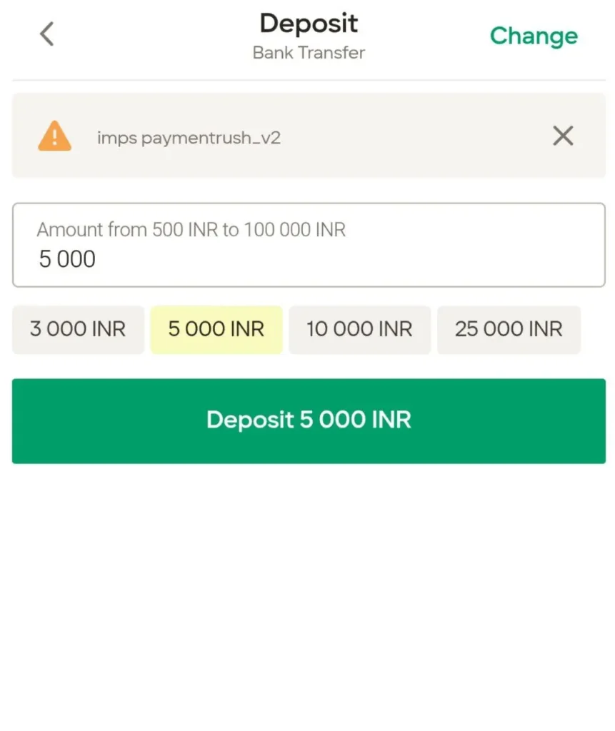 Start depositing for real play