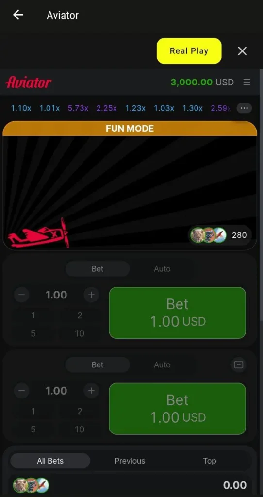 Play Aviator game online