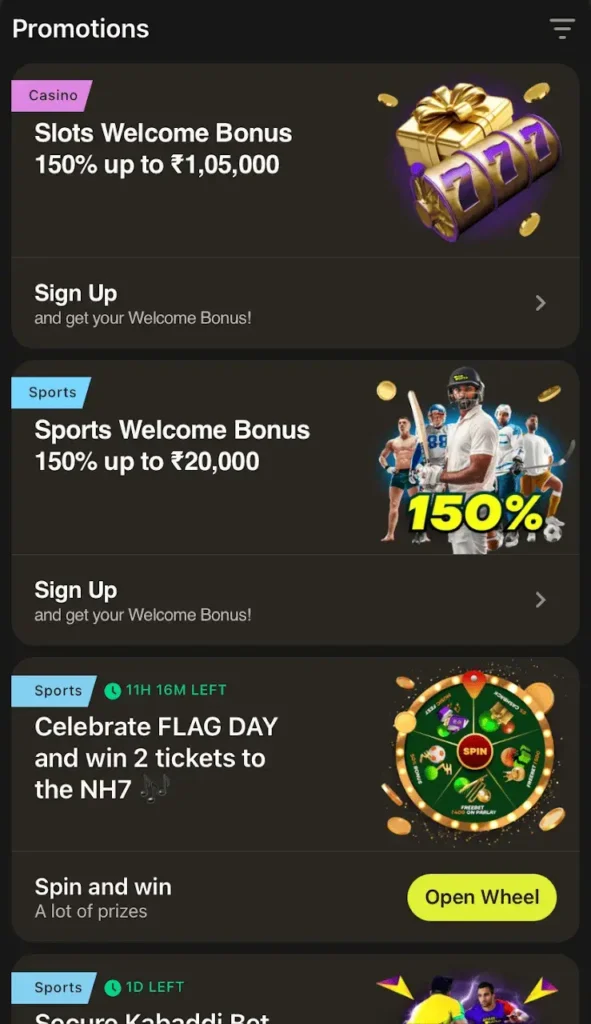 Welcome bonus for new players 