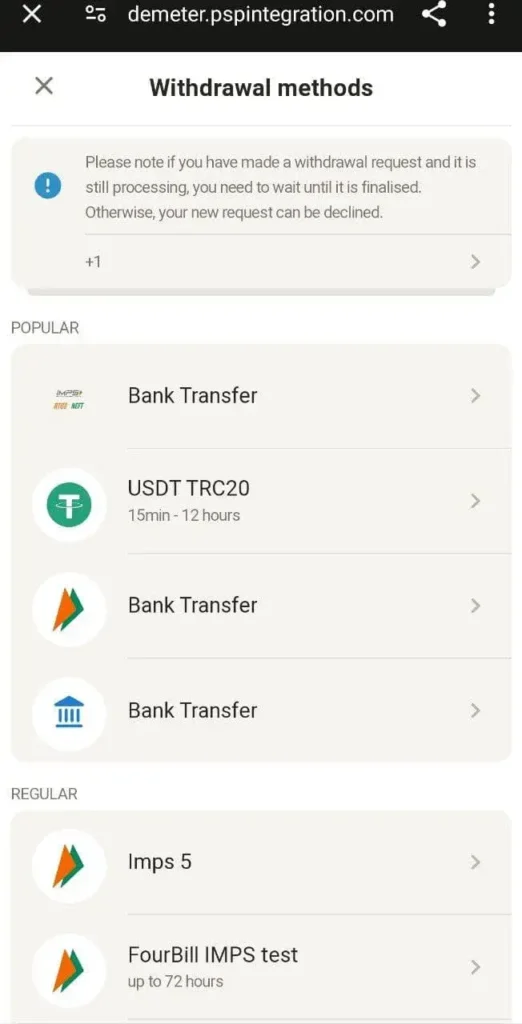Common Aviator payment methods 