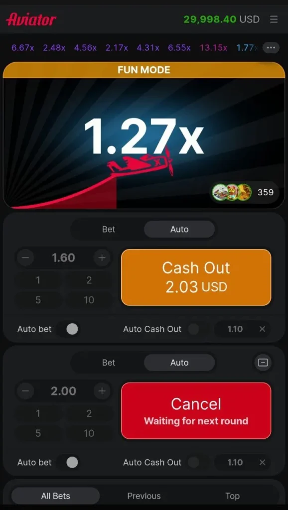 Aviator game betting