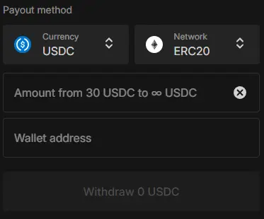 Withdrawal process